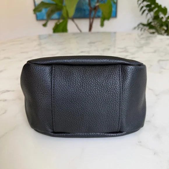 Quince Italian Leather Mini Bow Mini Shoulder Bag Pebbled Crossbody Gold Chain - Picture 6 of 14